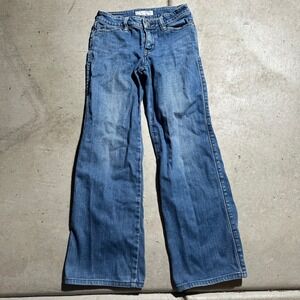 Y2K Low Rise Jeans Women 26x28 Blue Denim Bootcut Embroidered Bratz